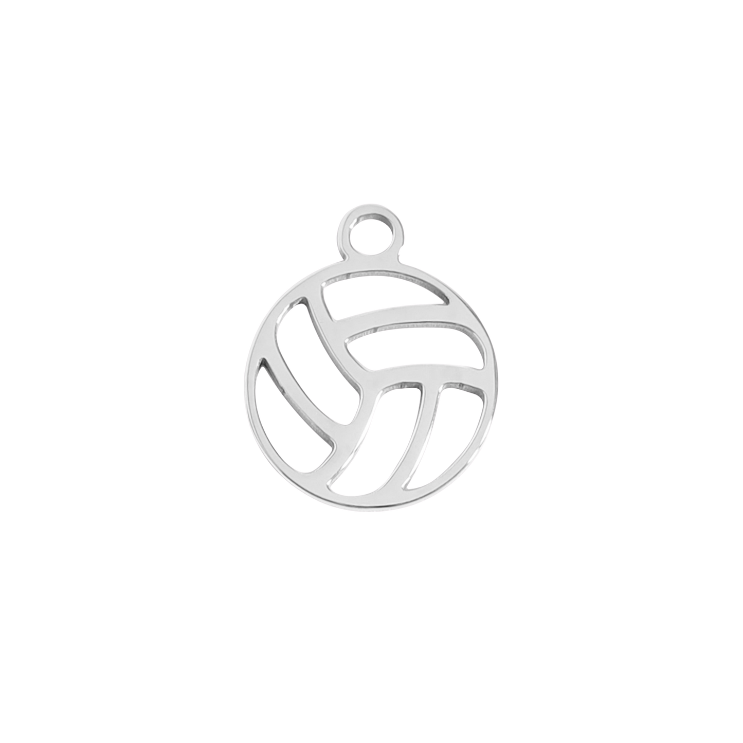 Small Silver Volleyball Charm
