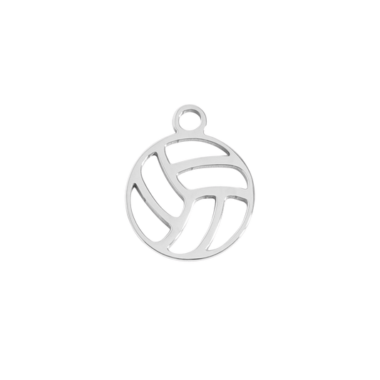 Small Silver Volleyball Charm