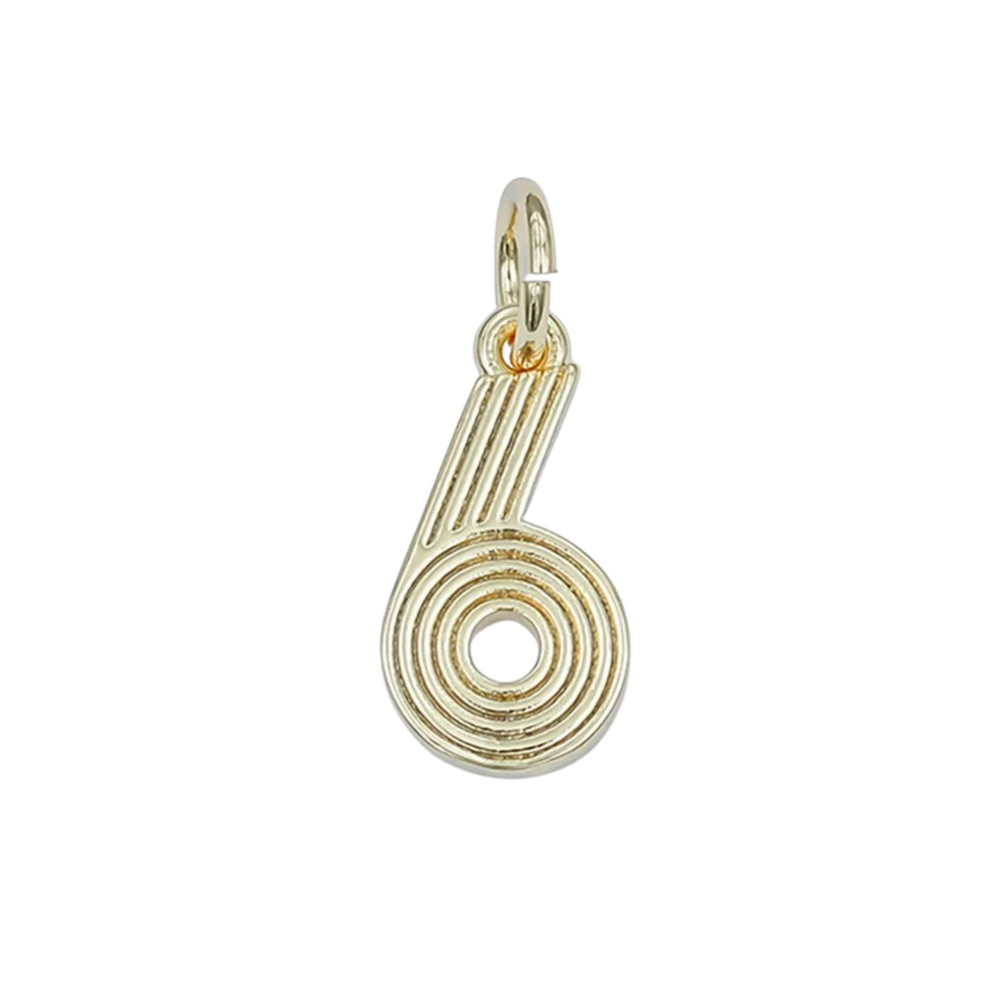 Medium Ribbed Number Charm