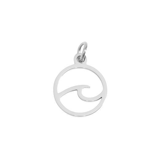 Small Silver Wave Charm