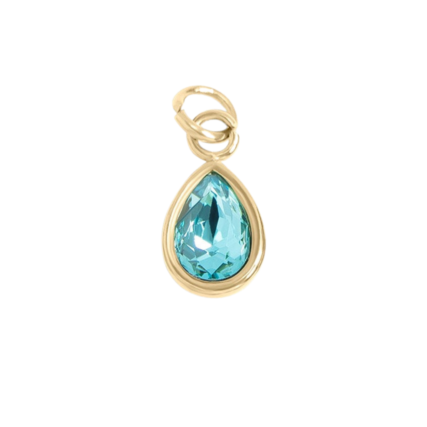 Mini Gold Teardrop Colored Gem Charms