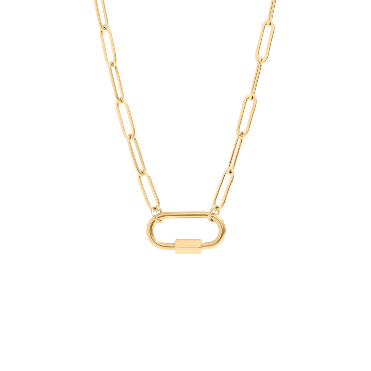 18K Carabiner Charm Holder Necklace