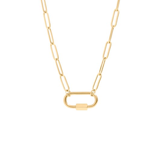 18K Carabiner Charm Holder Necklace