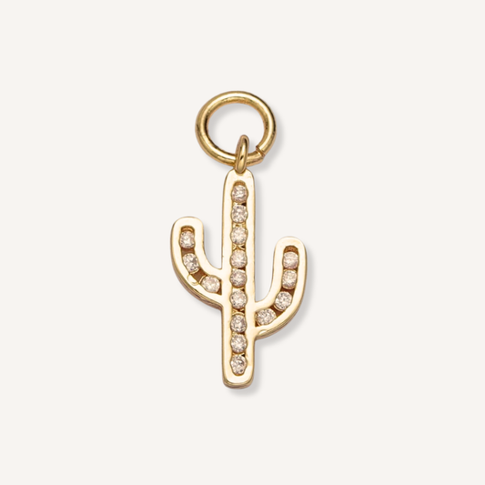 Small Rhinestone Cactus Charm
