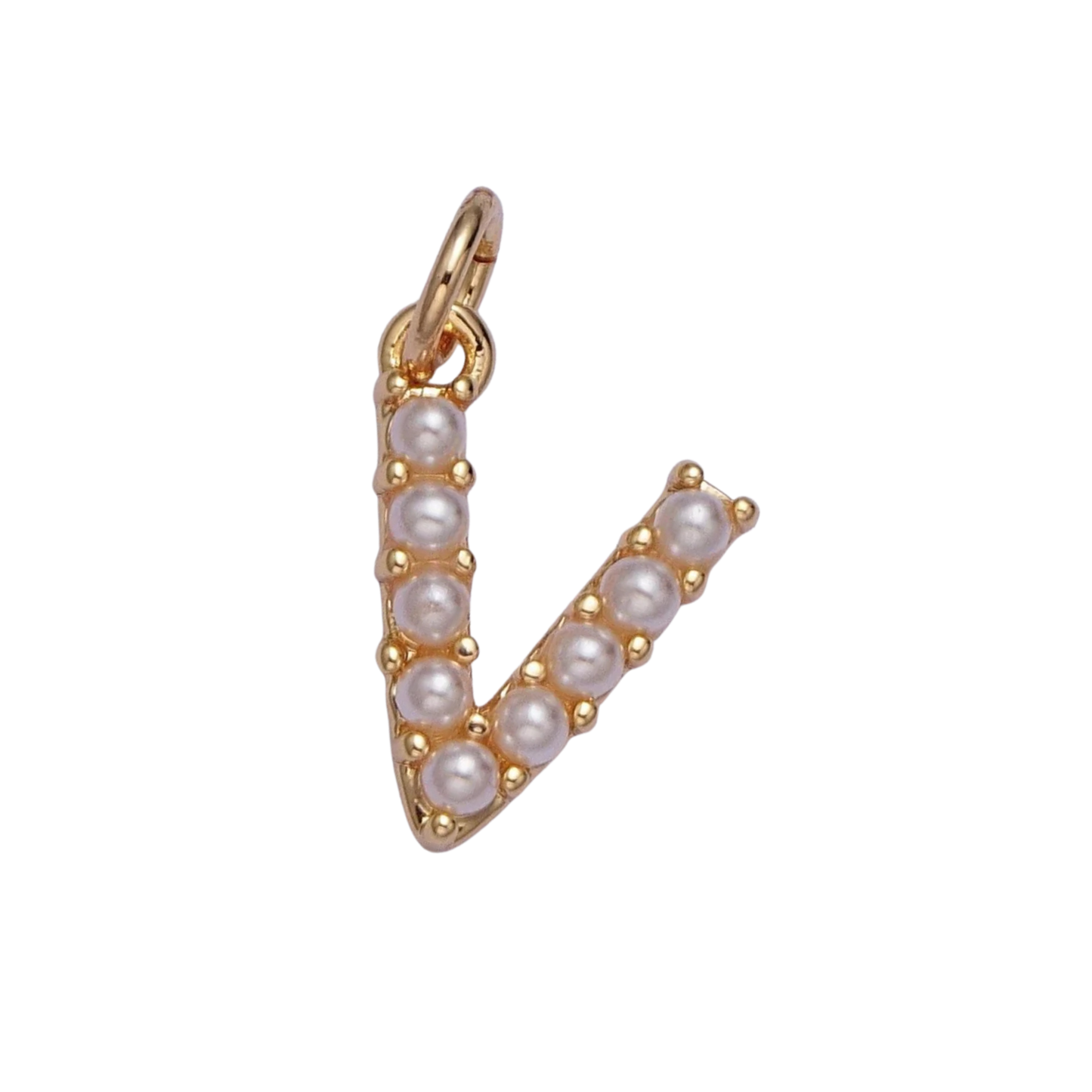 Medium Pearl Initial Charm