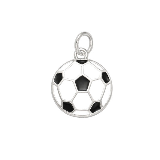 Medium Silver Flat Soccer Ball Charm
