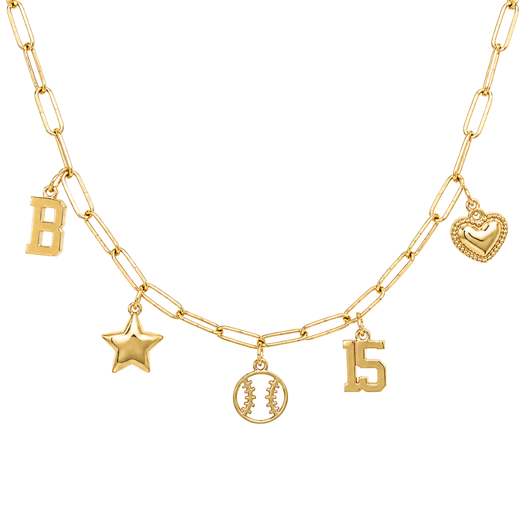 Baseball Star 5-Charm Necklace