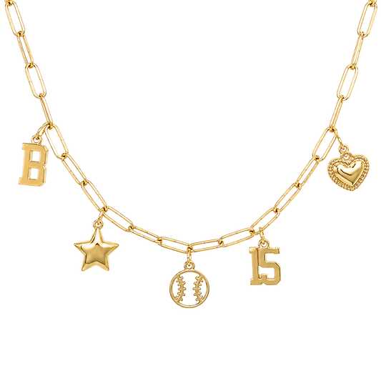 Baseball Star 5-Charm Necklace