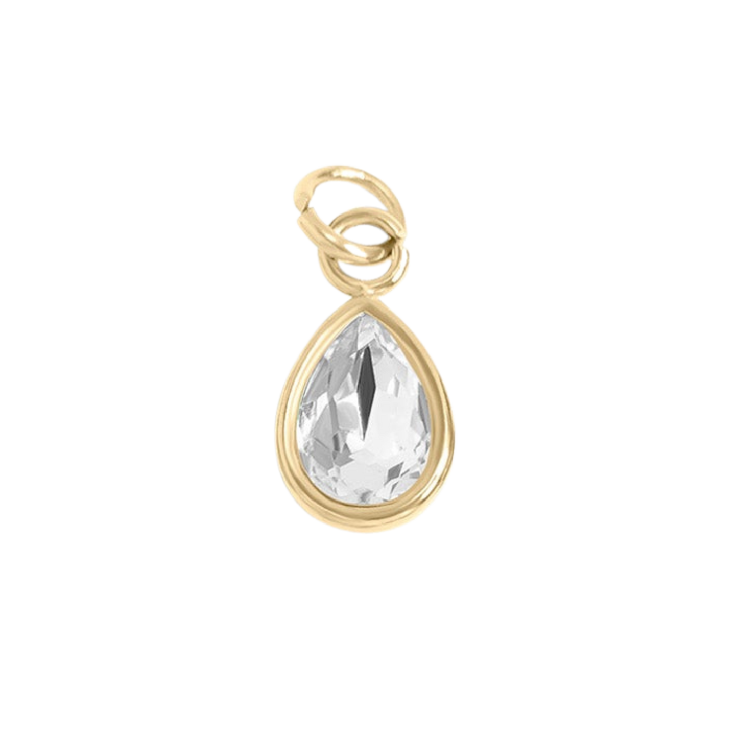 Mini Gold Teardrop Colored Gem Charms