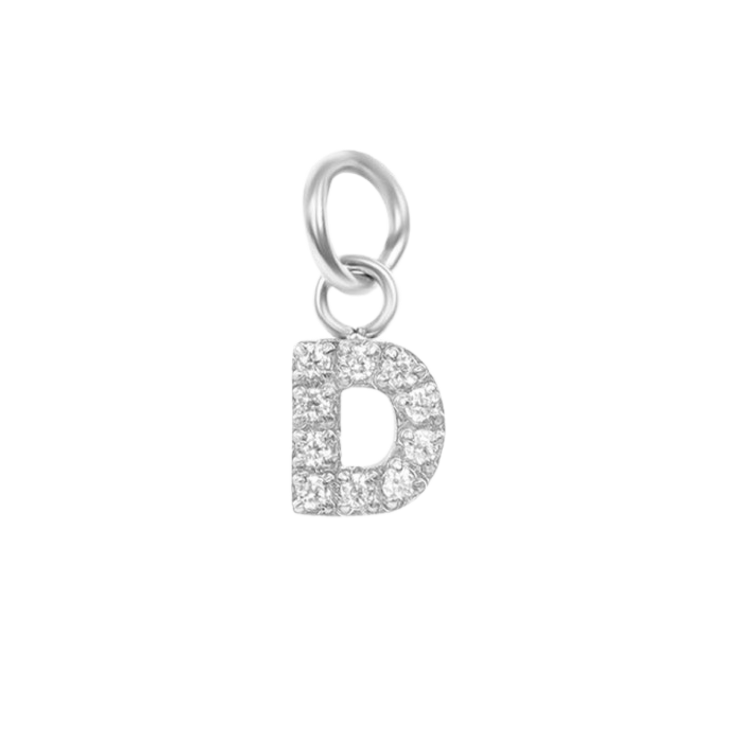 Mini Silver Paved Initial Charms