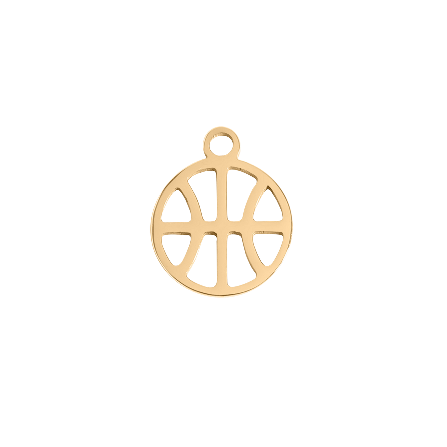 Small Gold Basketball Charm