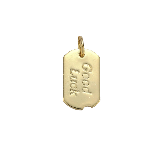 Small "Good Luck" Word Tag Charm