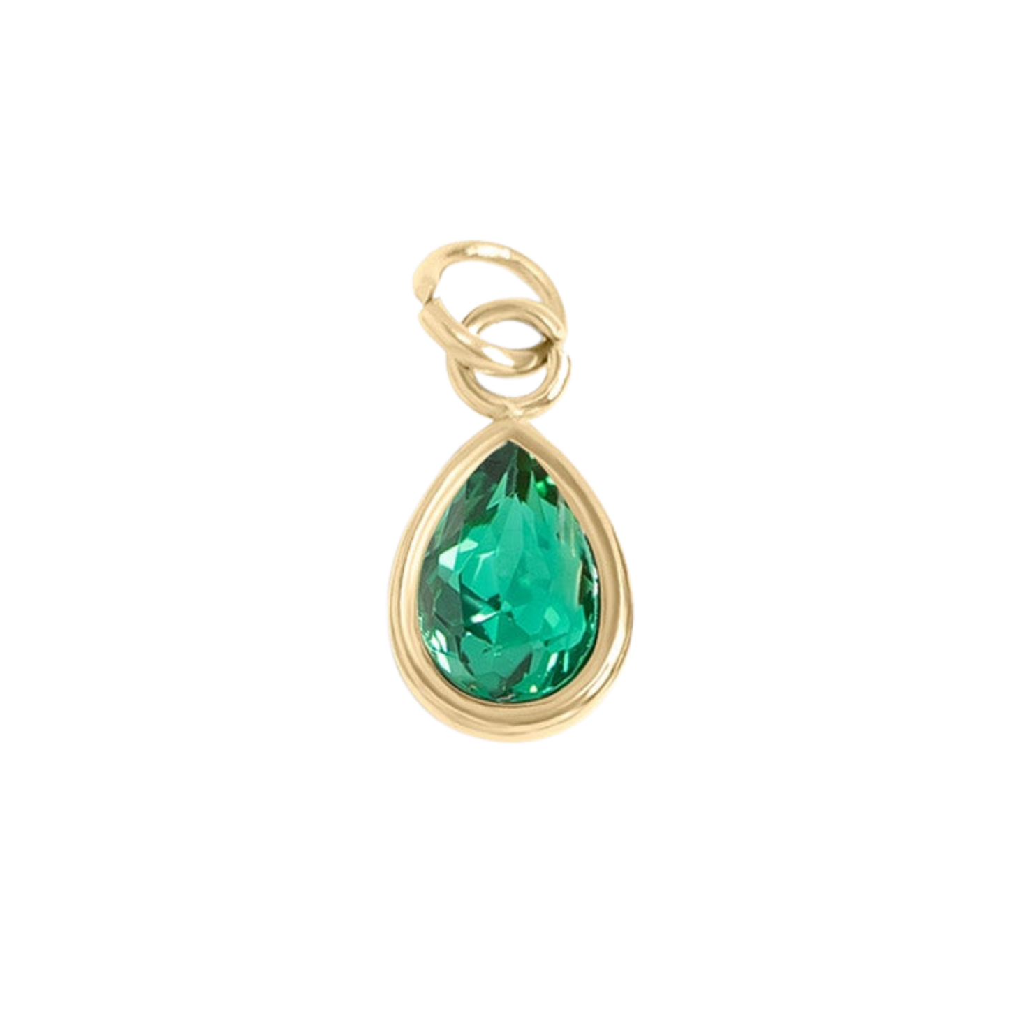 Mini Gold Teardrop Colored Gem Charms