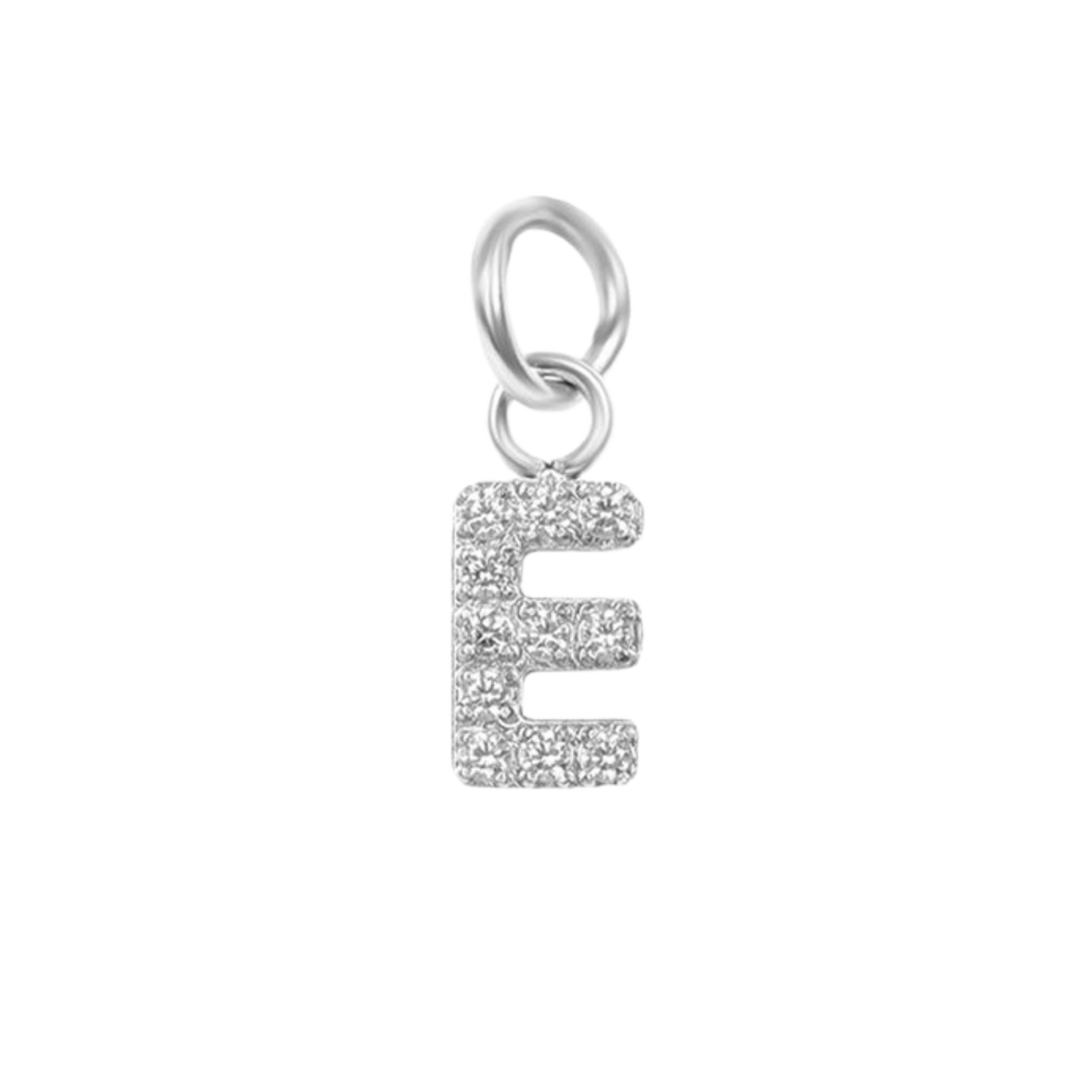 Mini Silver Paved Initial Charms