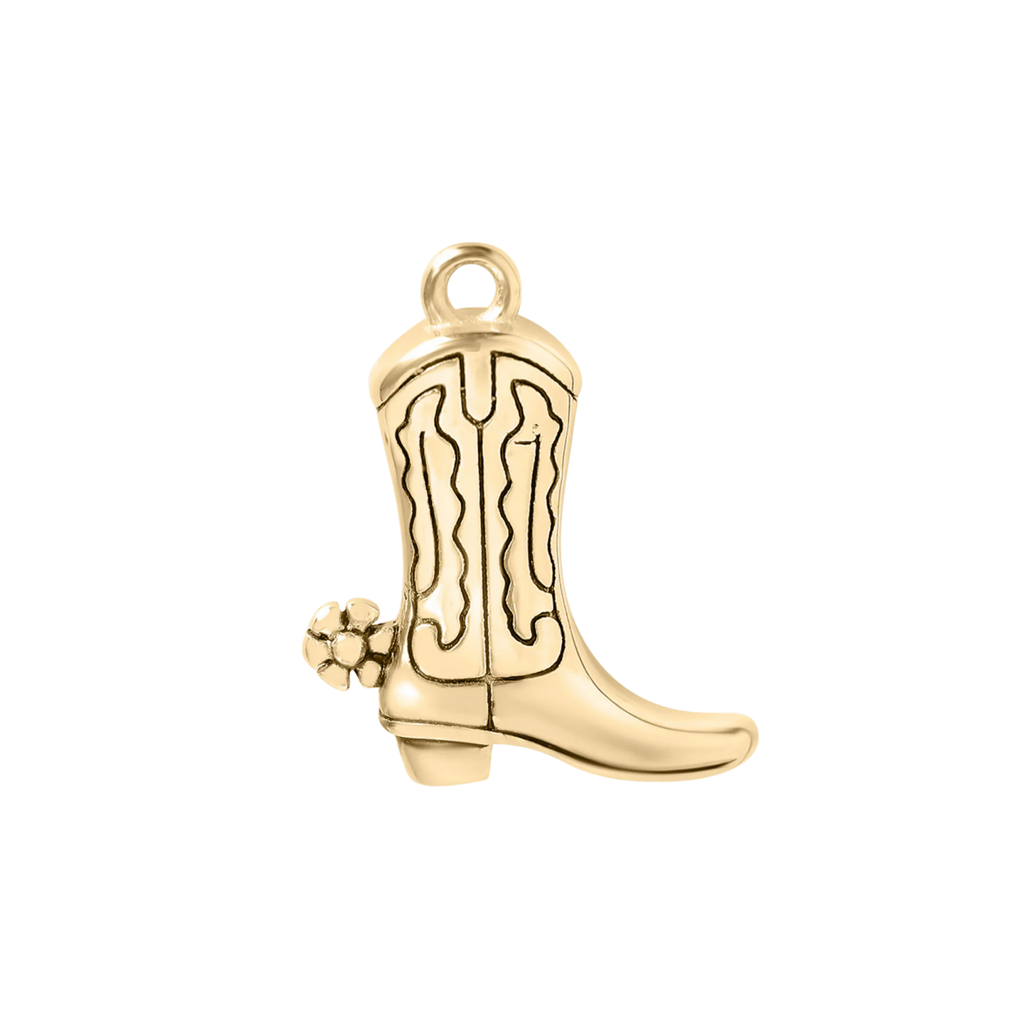 Large Gold Cowboy Boot Charm
