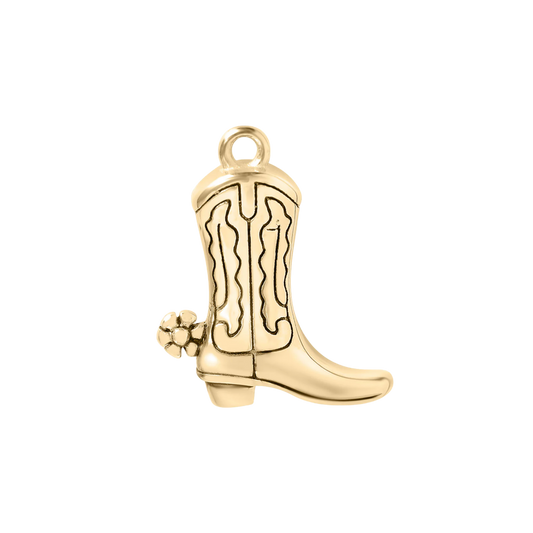 Large Gold Cowboy Boot Charm
