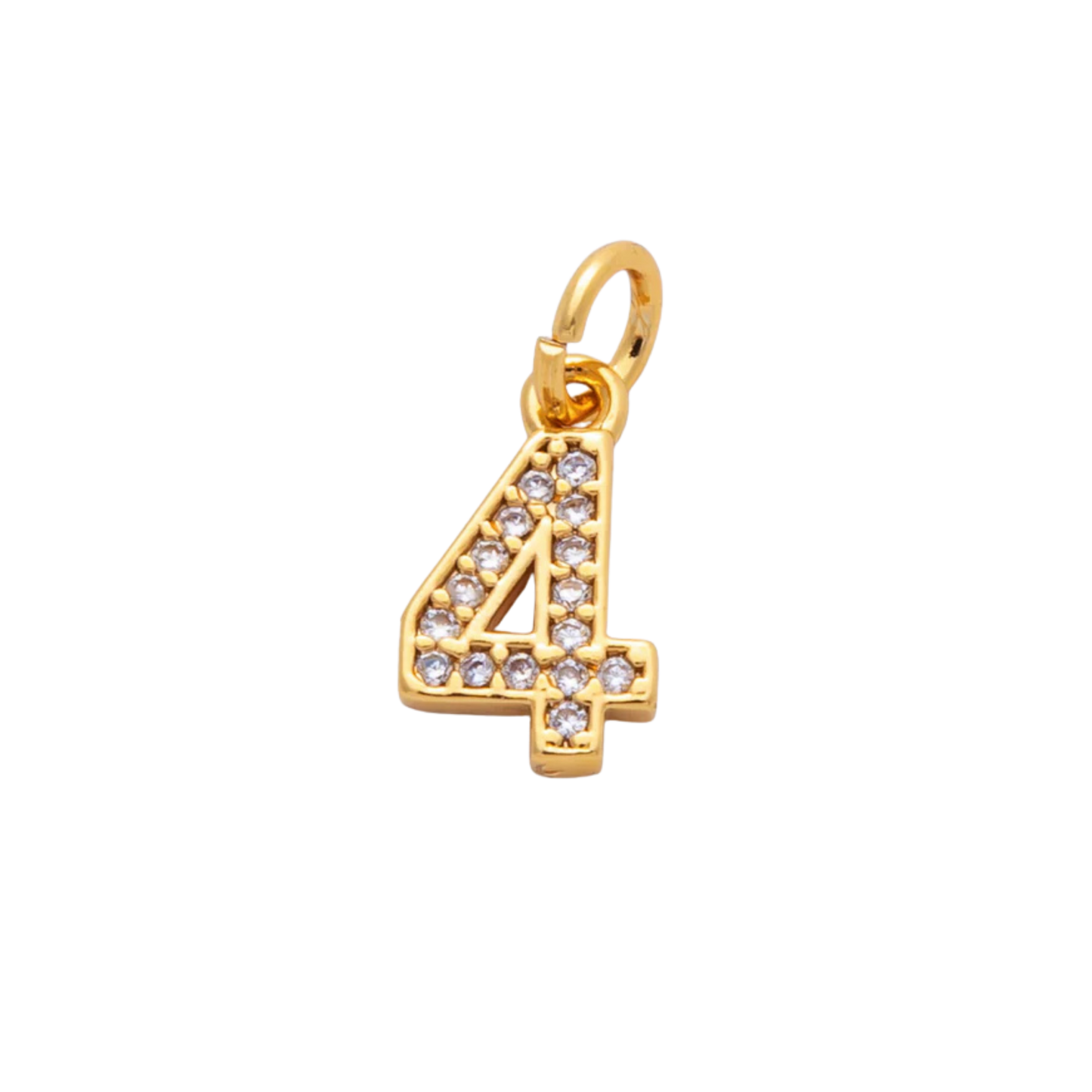 Small Rhinestone Number Charm
