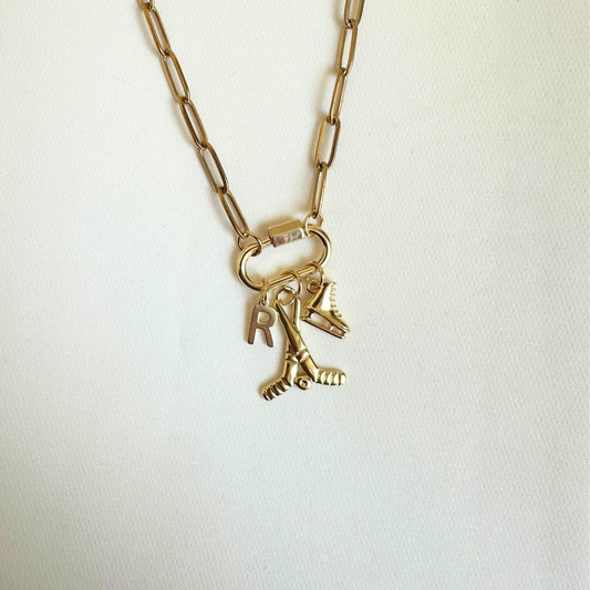 Ice Hockey Charm Carabiner Necklace