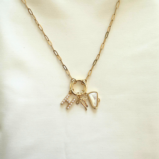 Pearly Cheer Charm Holder Necklace