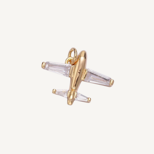 Small Rhinestone Airplane Charm