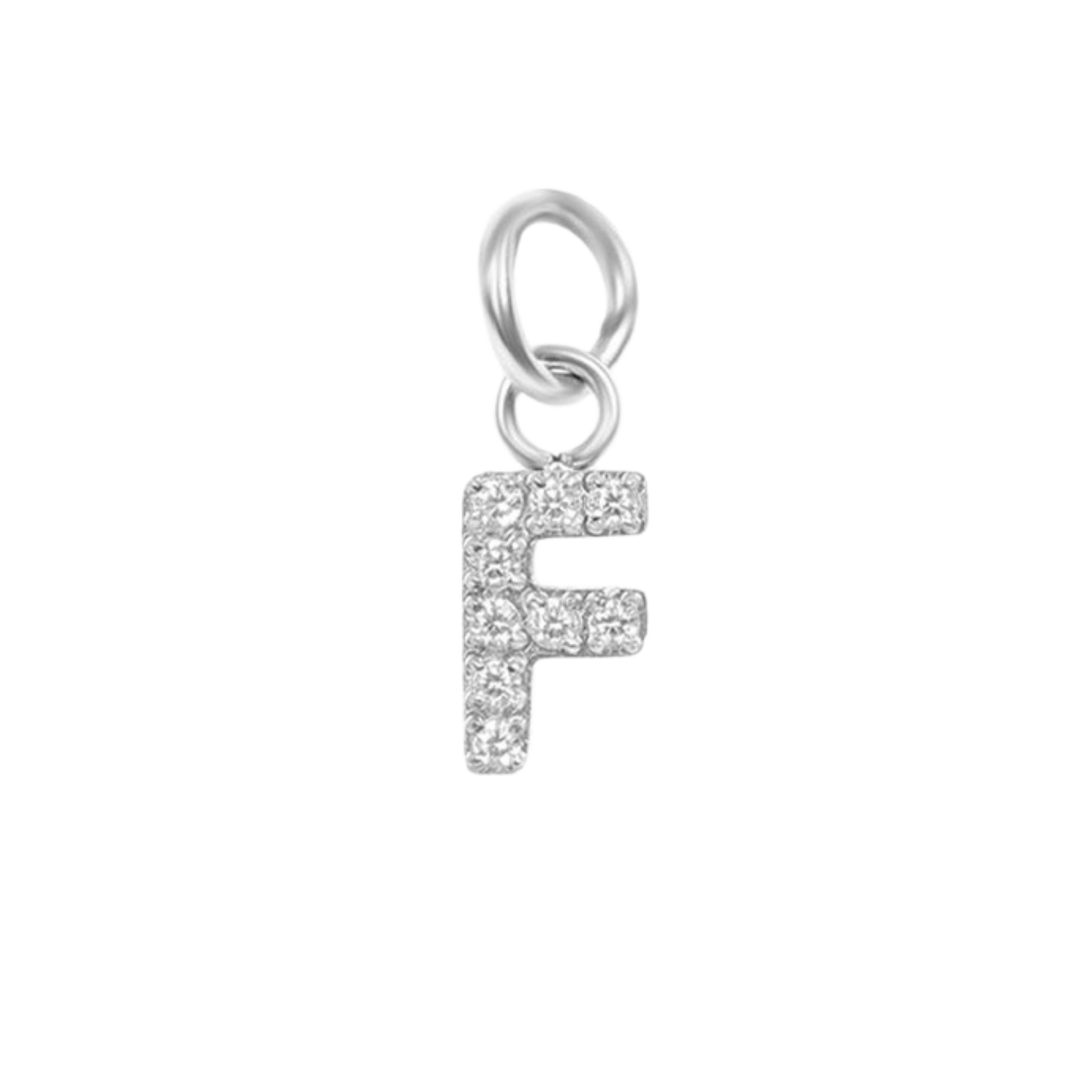 Mini Silver Paved Initial Charms