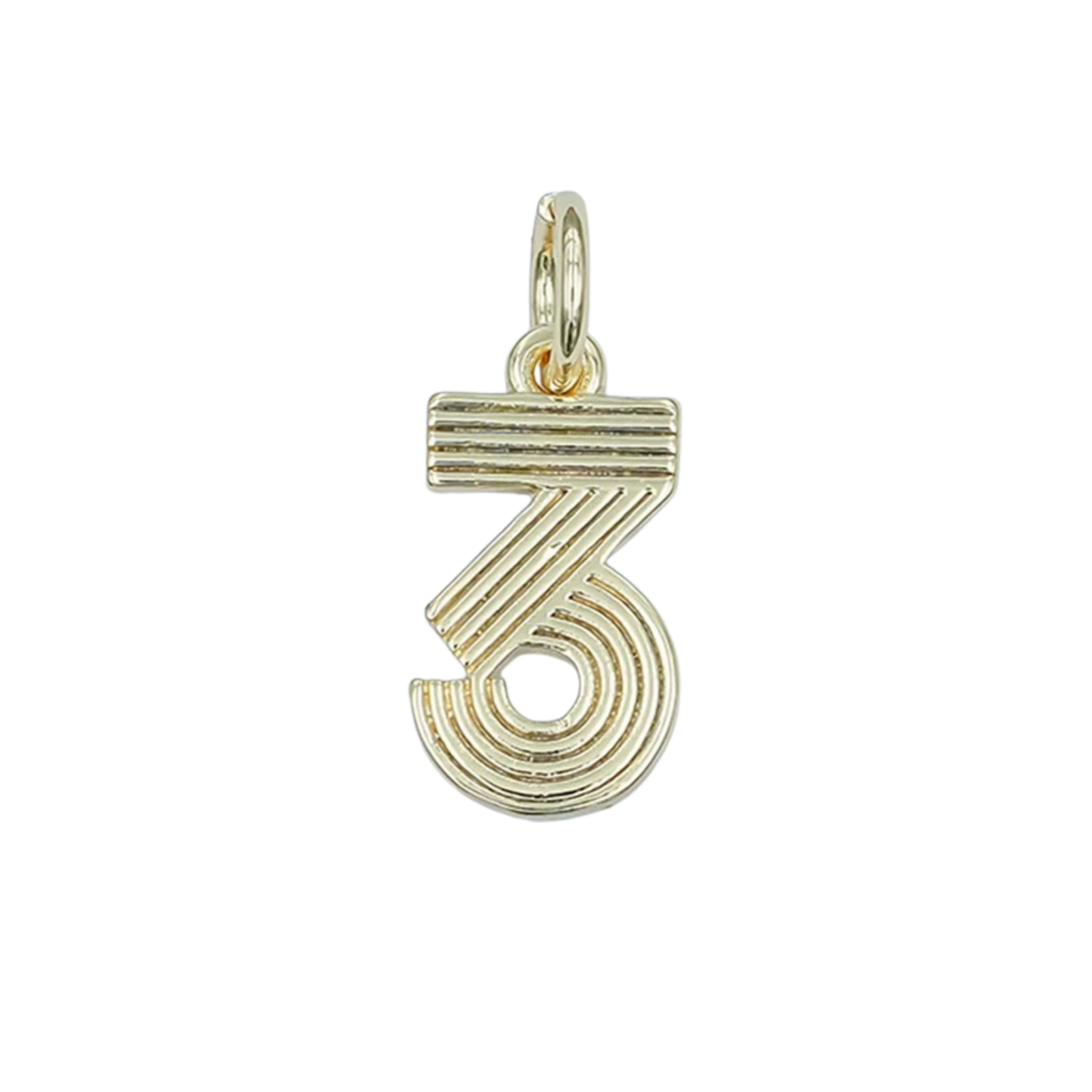 Medium Ribbed Number Charm