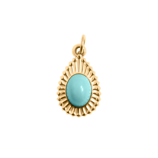 Medium Turquoise Teardrop Charm