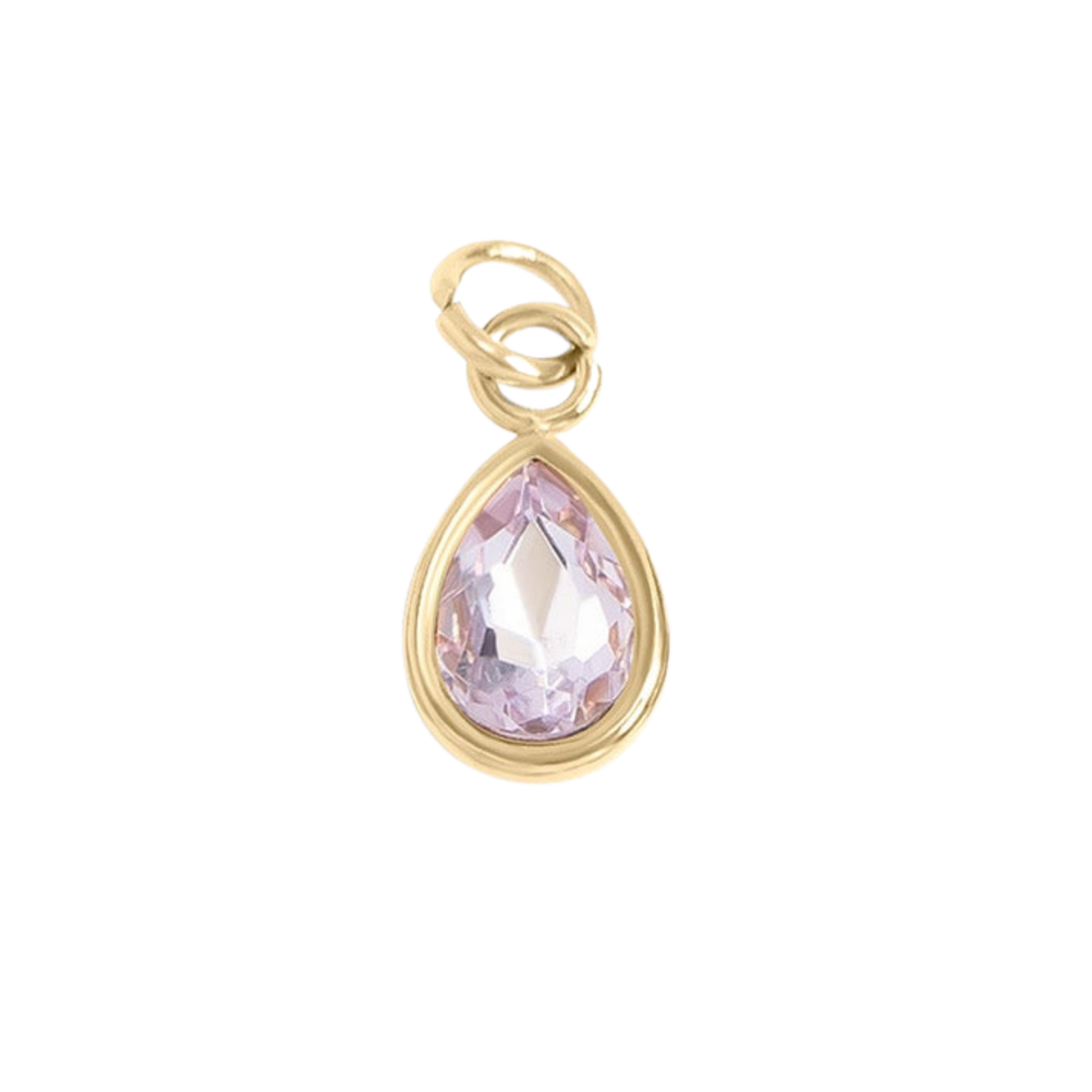Mini Gold Teardrop Colored Gem Charms