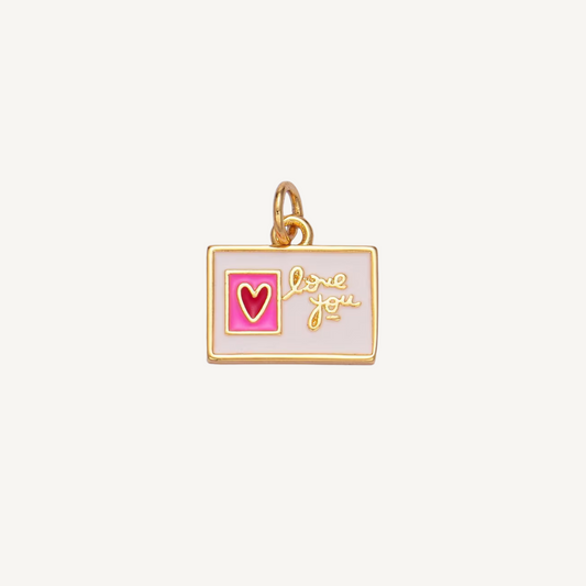 Medium "Love You" Postcard Charm