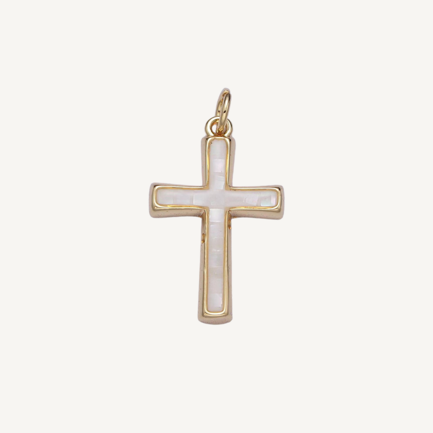 Large Opal Cross Charm