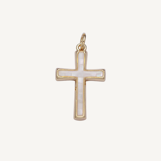 Large Opal Cross Charm