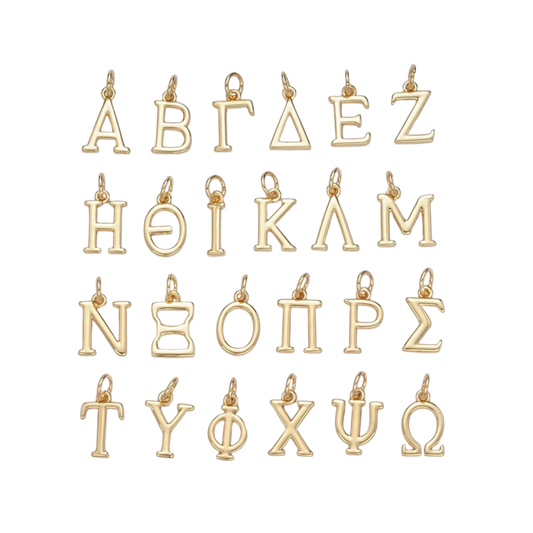Small Gold Greek Letter Charms