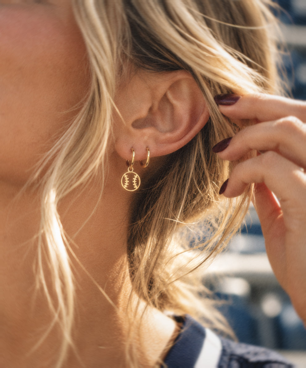 Baseball Dangle Earrings