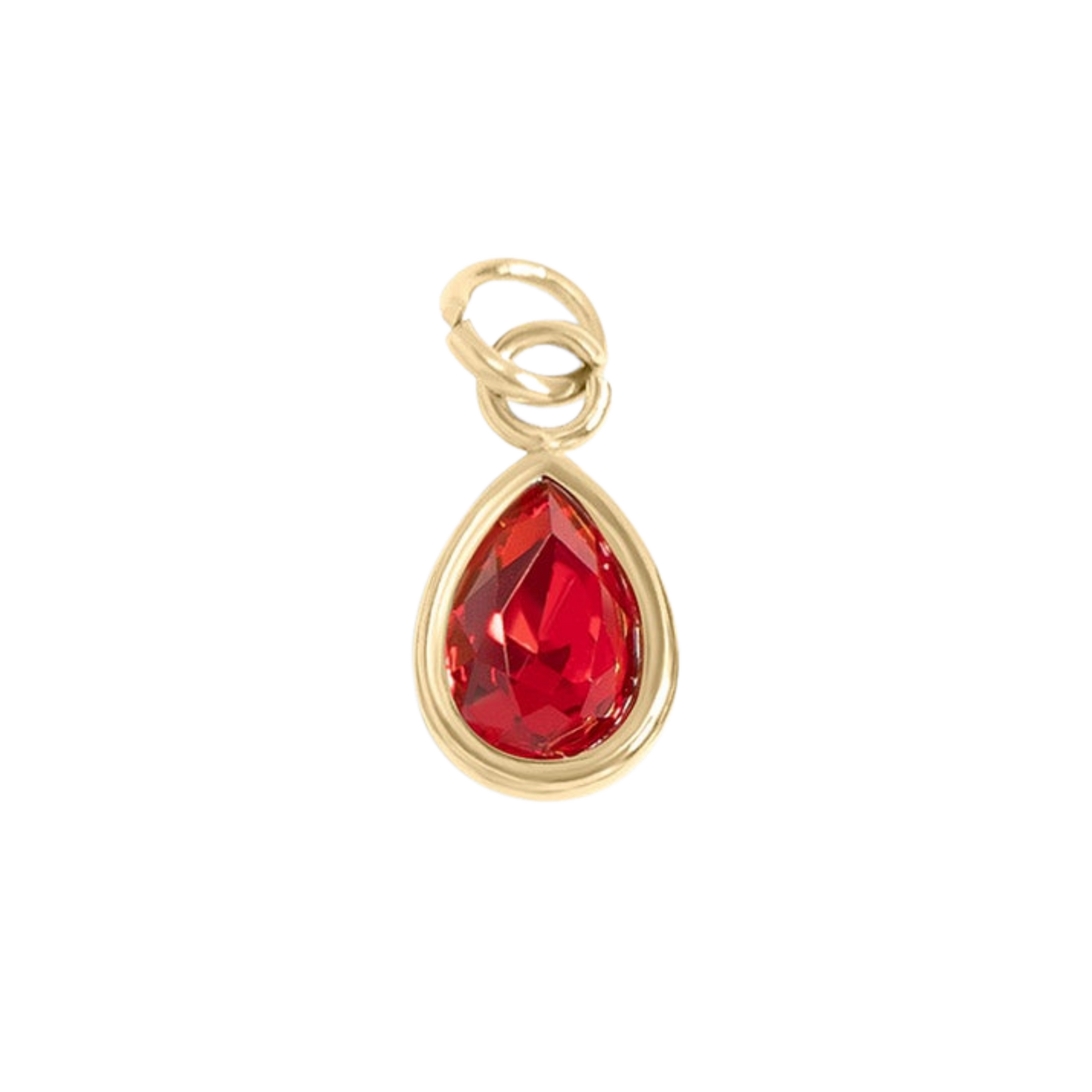 Mini Gold Teardrop Colored Gem Charms