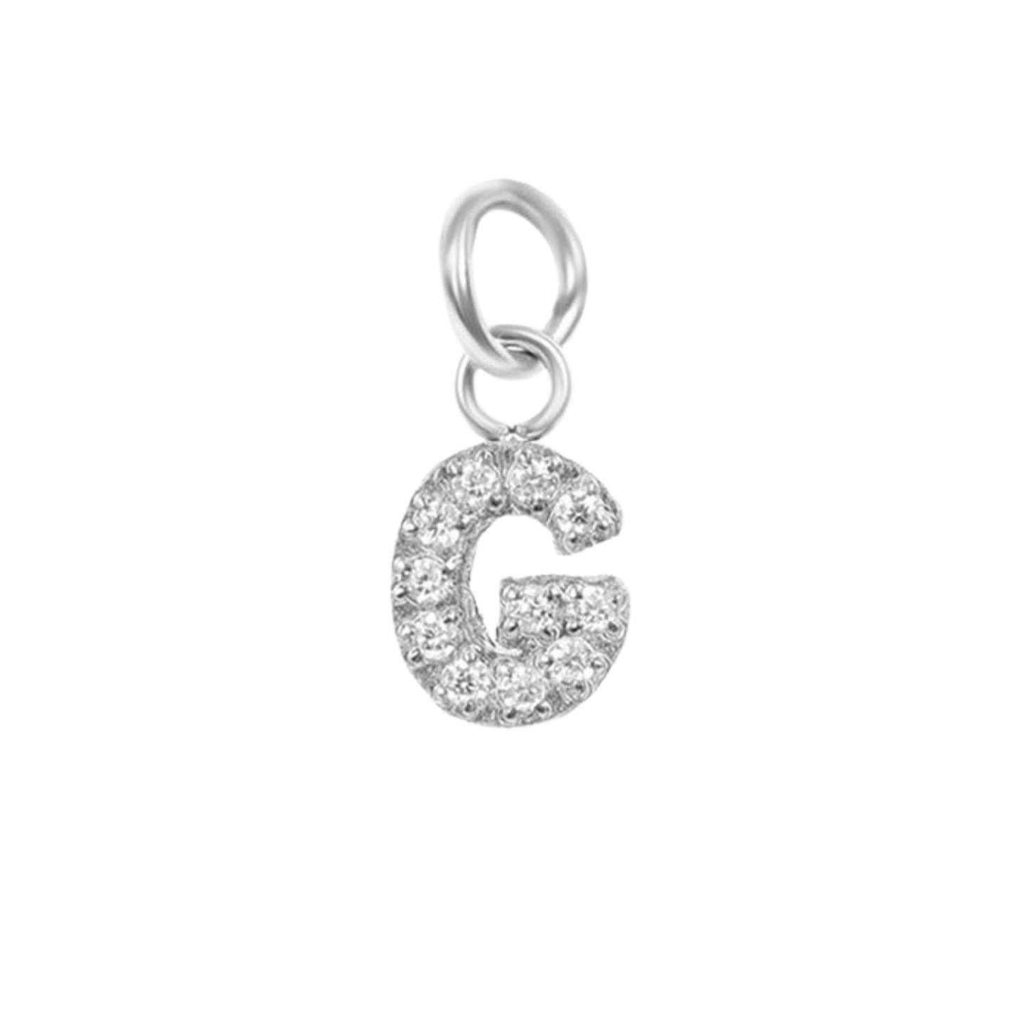 Mini Silver Paved Initial Charms