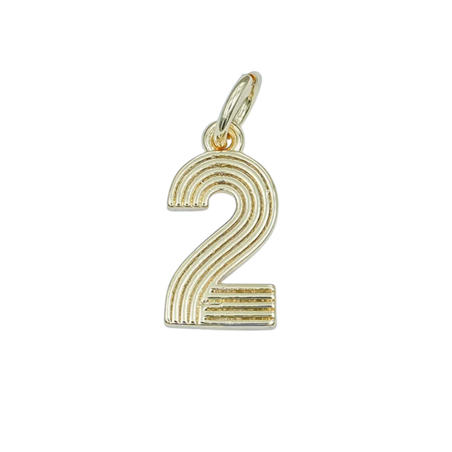 Medium Ribbed Number Charm