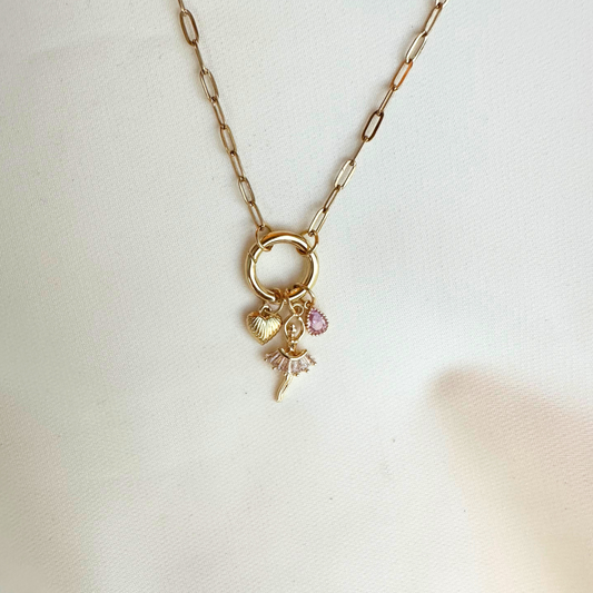 Baguette Dancer 3-Charm Circle Necklace