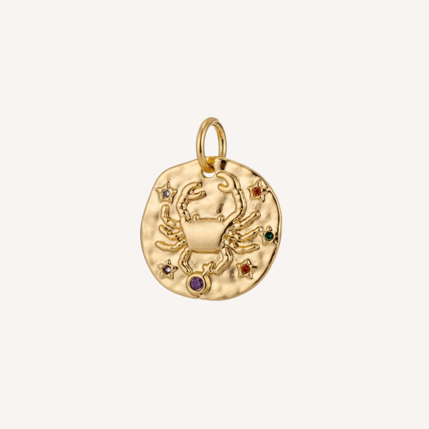 Medium Hammered Zodiac Coin Charm