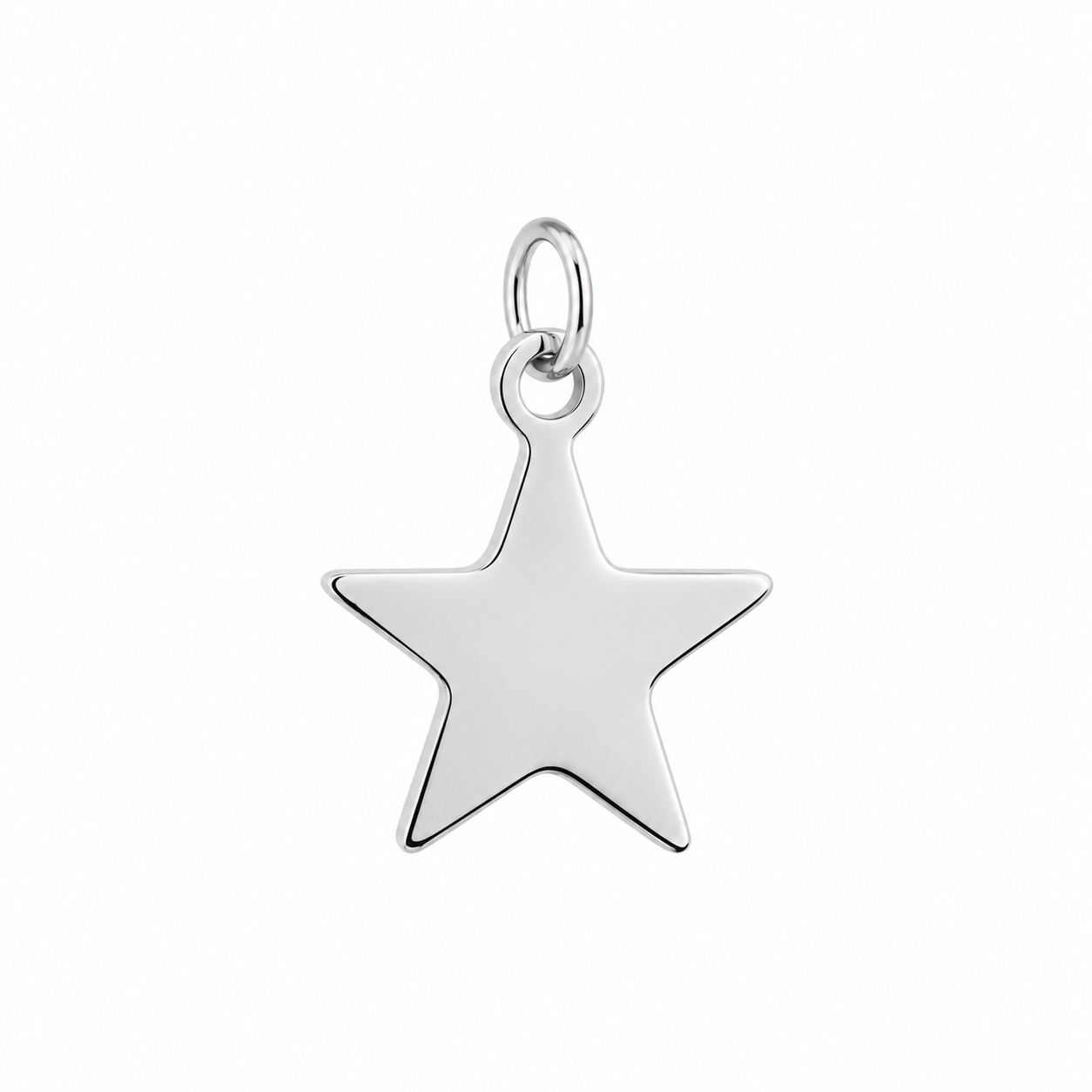 Small Silver Solid Star Charm