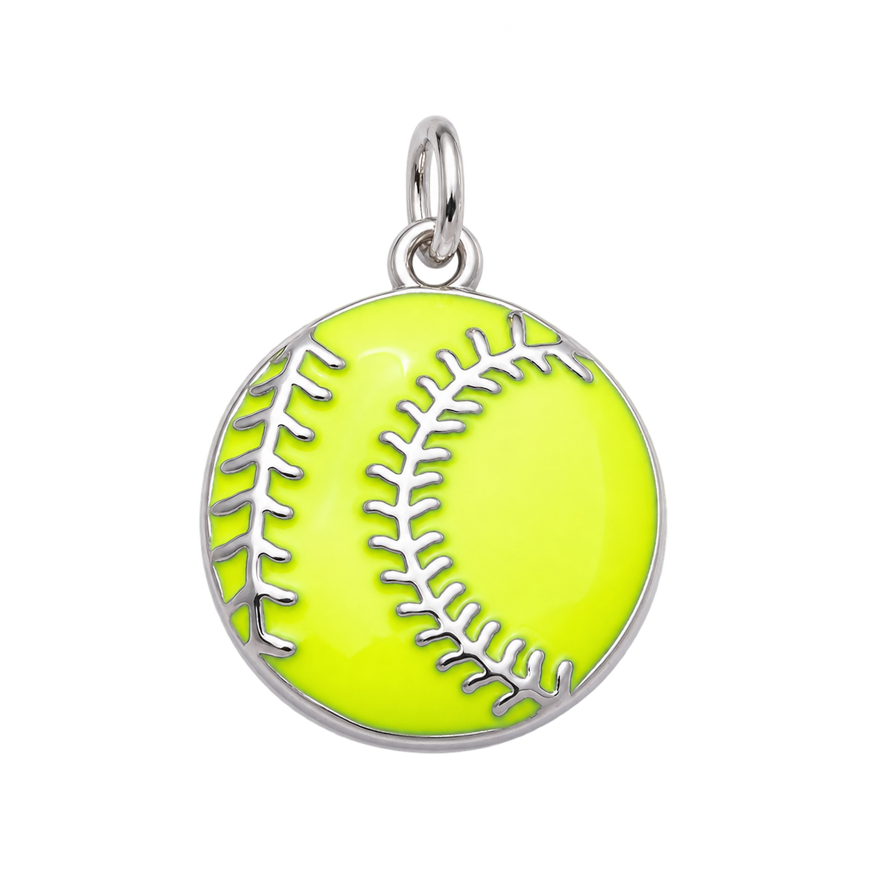Medium Silver Softball Charm
