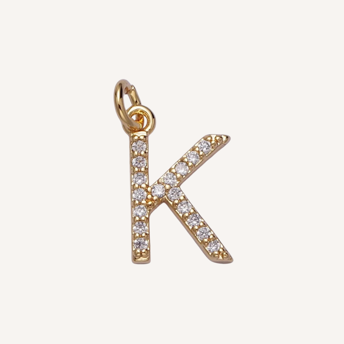 Medium Rhinestone Initial Charm