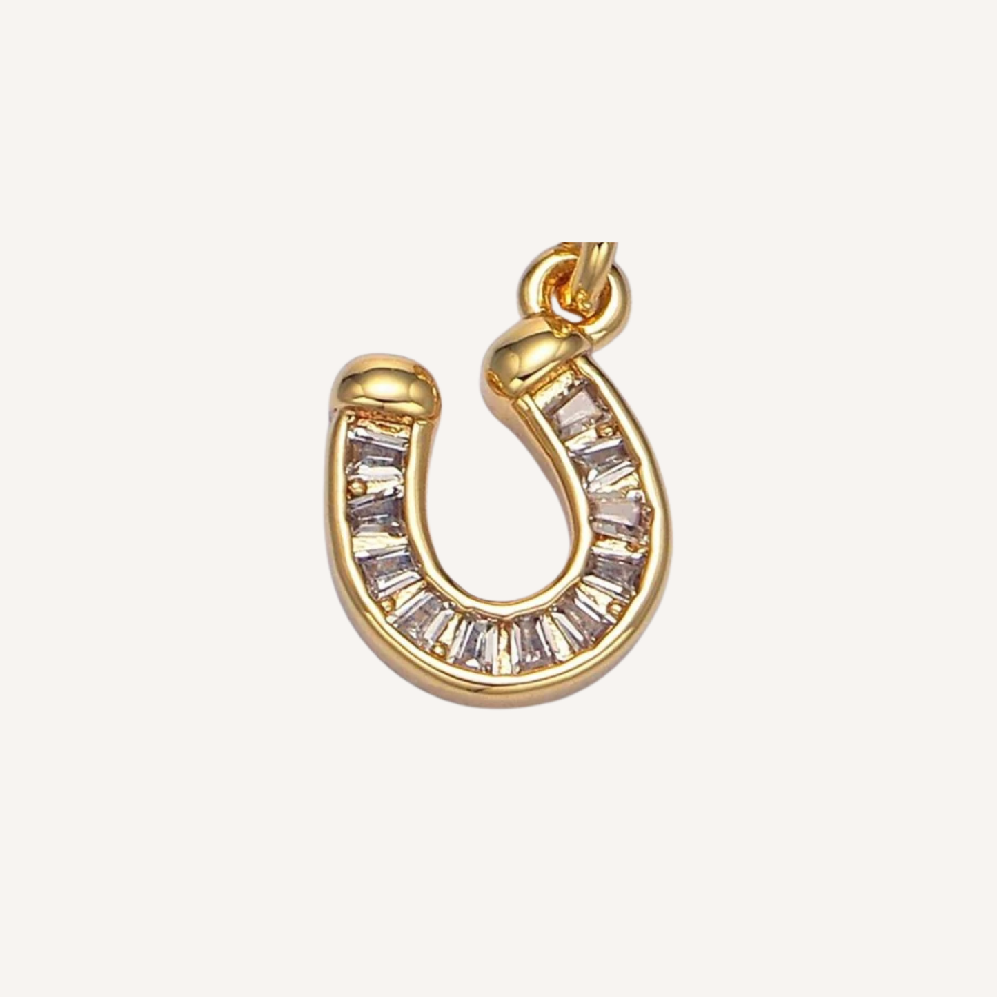 Small CZ Horseshoe Charm