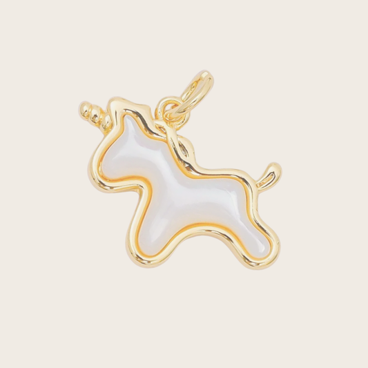 Small Pearl Unicorn Charm