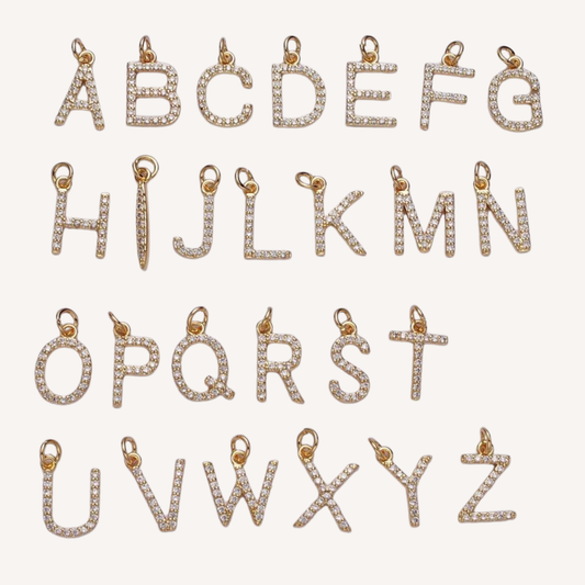 Medium Rhinestone Initial Charm