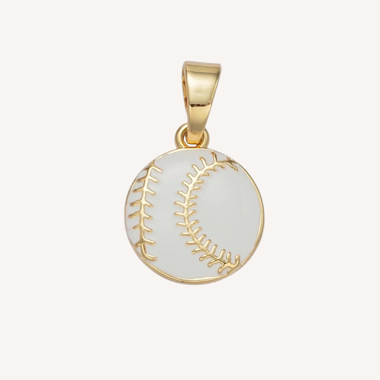 Medium White Softball/Baseball Charm