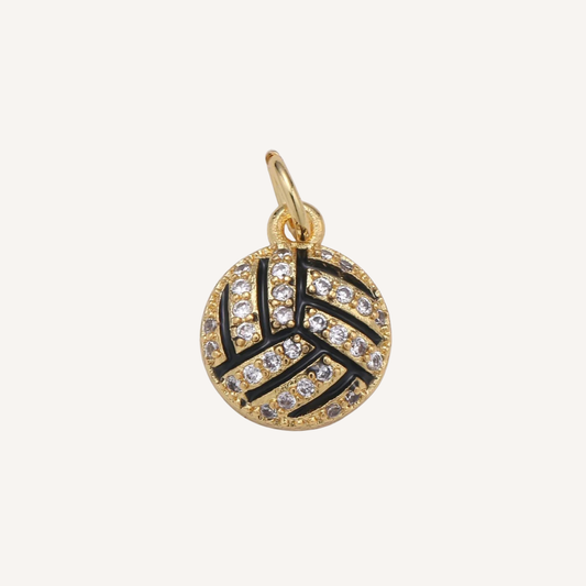 Small Rhinestone Volleyball Charm