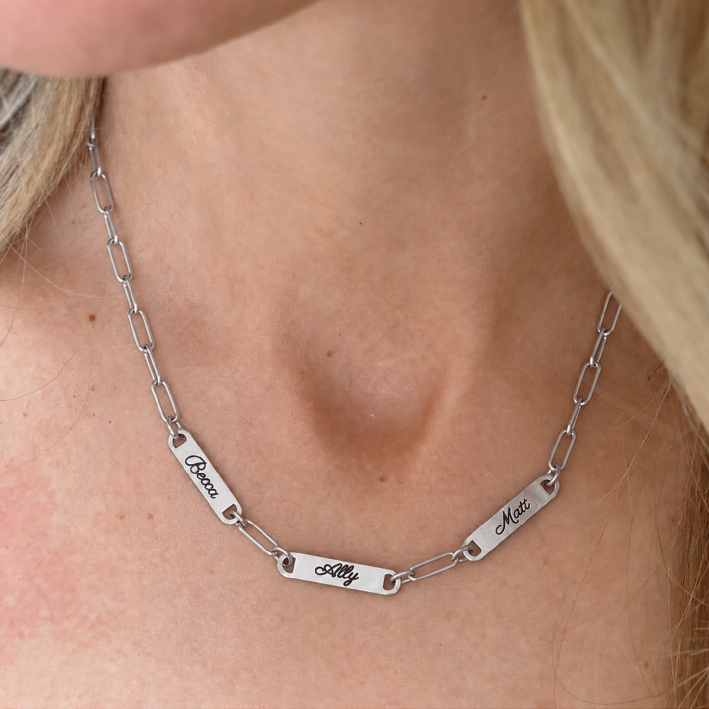 Silver Engraved 1, 2, or 3 Bar Necklace