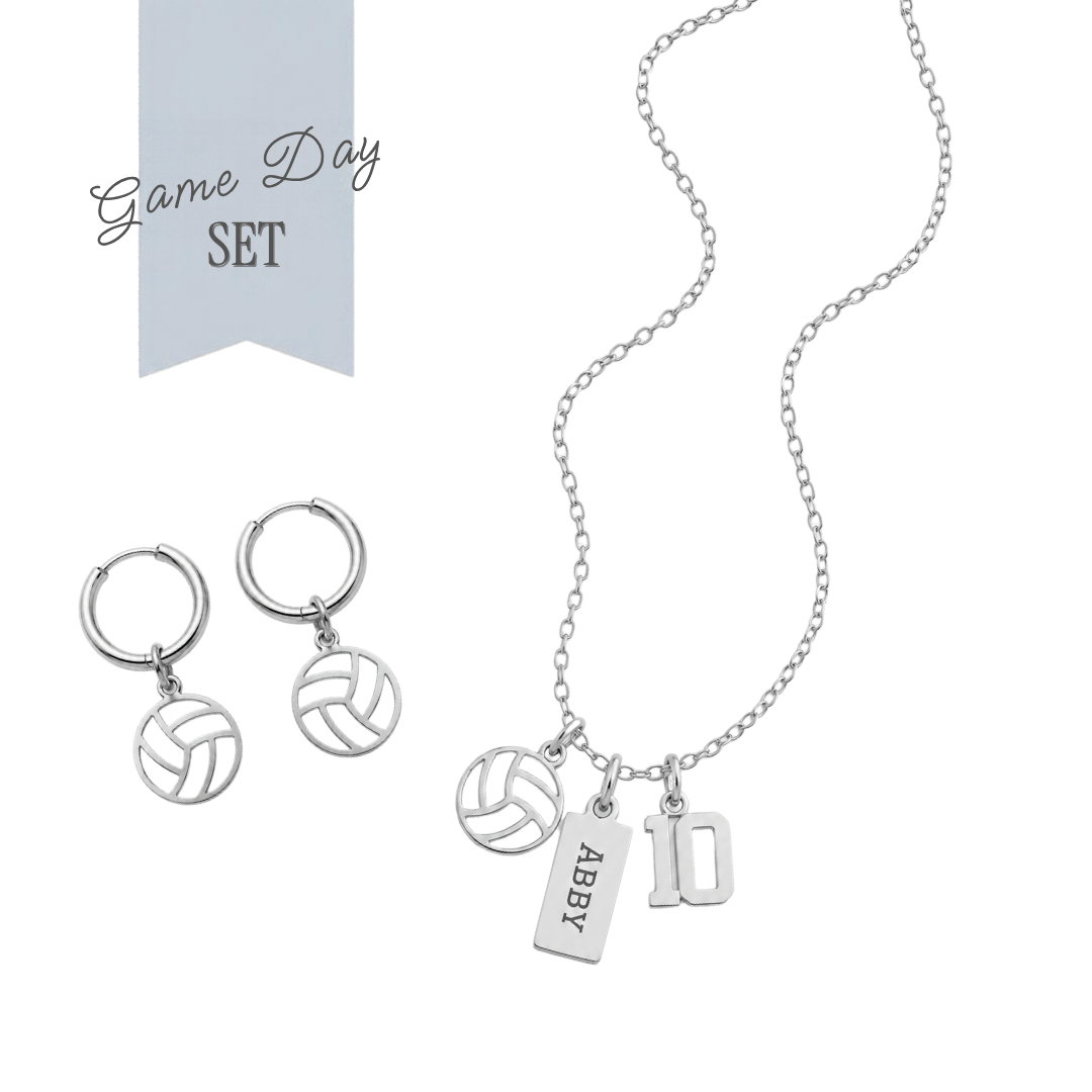 Volleyball Game Day Necklace & Earring Set
