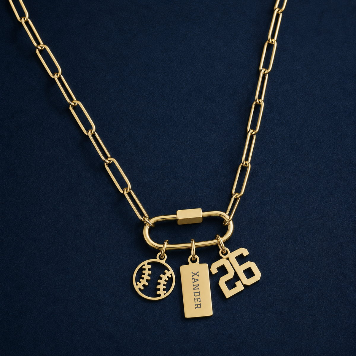 18K Carabiner Paperclip Necklace
