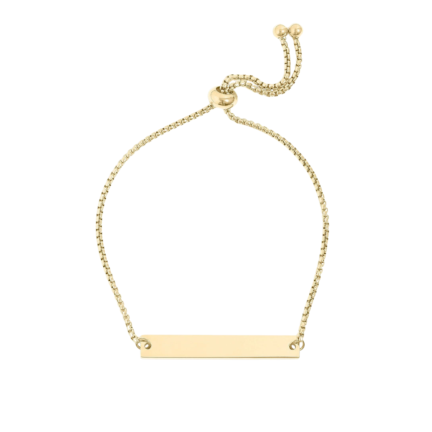 14K Gold-Filled Adjustable Flat Bar Bracelet (Engravable)